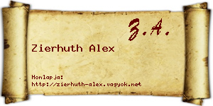 Zierhuth Alex névjegykártya
